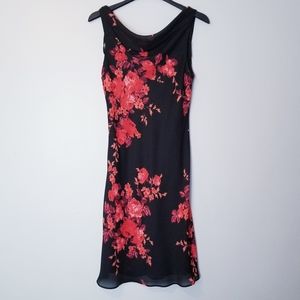 Positive Attitude Red Floral Dress🖤